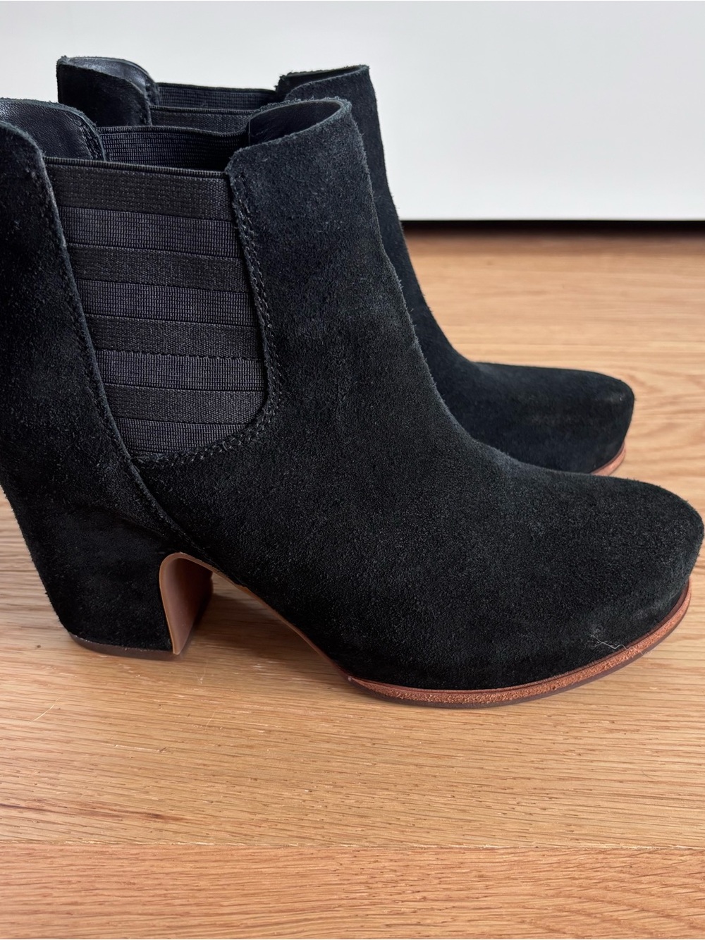 Kork-Ease Black Suede Ankle Boots - Stylish Women’s Block Heel